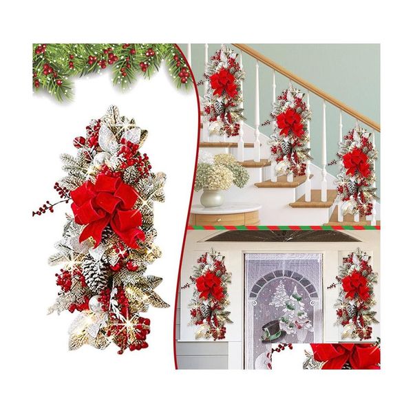 Decorazioni natalizie Led Trim Prelit Stairway Up Cordless Scale Lights Wreath Hangs 220909 Drop Delivery Home Garden Festive Party Dhzpz