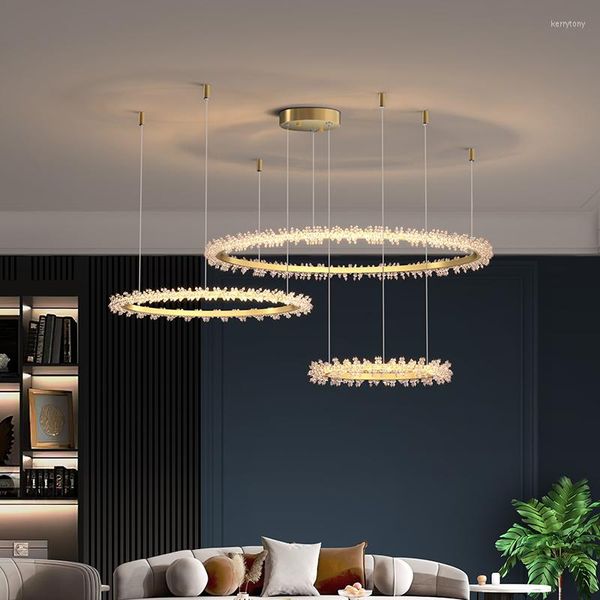 Lampadari Lampadario di cristallo per soggiorno Designer di lusso Sala da pranzo Soffitto moderno Nordic LED Camera da letto Luci a sospensione