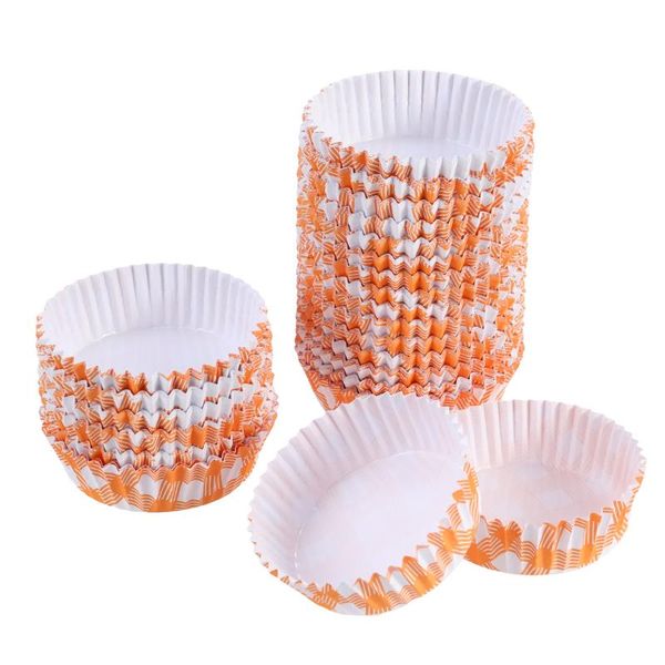 Forniture festive Altra festa 200pcs Involucri per cupcake resistenti al calore Vassoio di carta resistente all'olio Fodera per torta rotonda Involucri per tazze da forno per matrimonio Bir