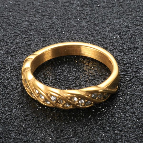 Anéis de banda moda moda aço inoxidável Irregular CZ Anéis de cristal em forma de anel dourado colorido de dedão para mulheres Presente de joalheria G230327
