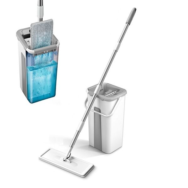 Mops Mop Magic Floor Squeezing Mop mit Bucket Flat Bucket Rotating Mop zum Reinigen von Böden Haushaltsreinigung Easy to Clean 230412