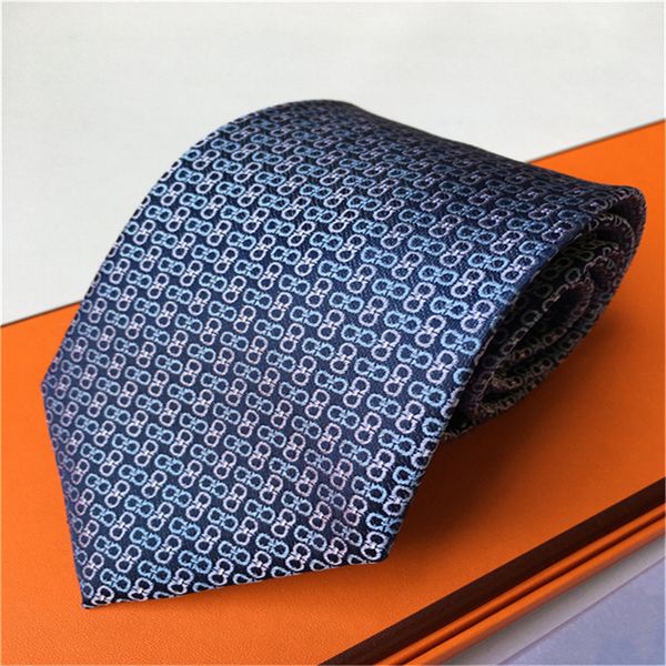 Cravatte da uomo di marca Cravatta da uomo in 100% seta jacquard classica da uomo, casual e da lavoro, fatta a mano con scatola