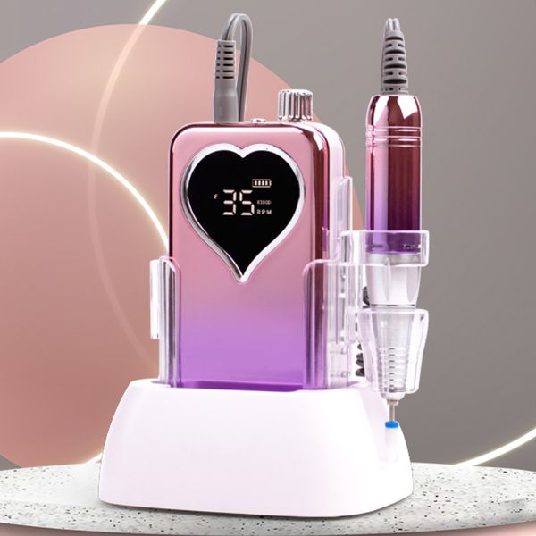 Máquina de perfuração de unhas profissionais de equipamento de unhas de unhas 35000 rpm portátil Arquivo de unhas portátil Kit Máquina de manicure recarregável para suprimentos de unhas 230325