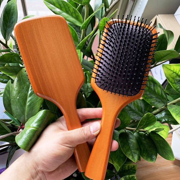 Top AVDA Holz große Paddelbürste Brosse Club Massage Haarbürste Kamm verhindern Trichomadesis Haar SAC Massagegerät