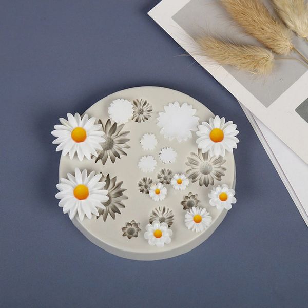 Moldes de cozimento Daisy Wild Chrysanthemum Flor Silicone Mold Baking Mold Fondant Cake Decorating Tools Mold 230327