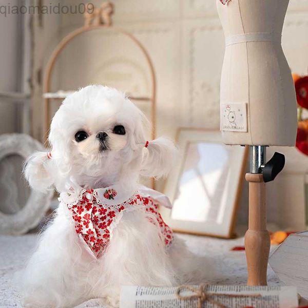 Vestido cachorrinho cachorrinho cachorro gato vestido de cachorro verão chihuahua roupas yorkshire pomeranian shih tzu maltese poodle bichon pequeno cão de cachorro saia aa230327