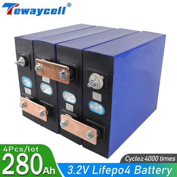 NEUE 4PCS 3,2 V 280Ah lifepo4 batterie DIY 12V 24v 280AH wiederaufladbare batterie pack für elektrische auto RV Solar Energie Steuerfrei