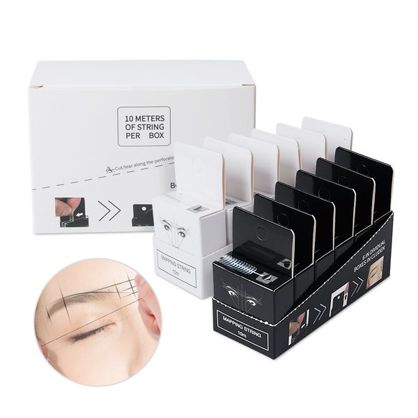 Outro Suprimento de Maquiagem Permanente 6PC Microblading 10 Metros Mapeamento Pre-Ink String para Sobrancelha Tinging Liner Thread Semi Positioning Measure Tool 230327