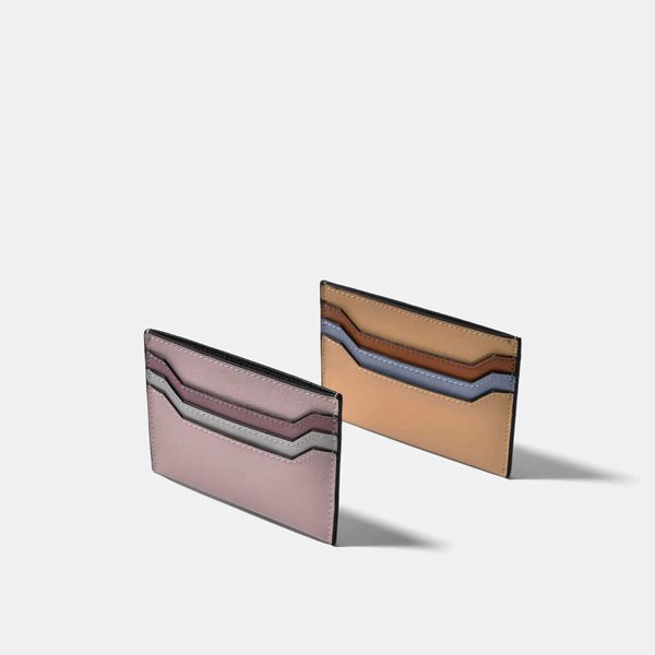 Portafogli Mini portafoglio per carte ultrasottili a 6 scomparti color block ins online porta patente di guida rossa G230327