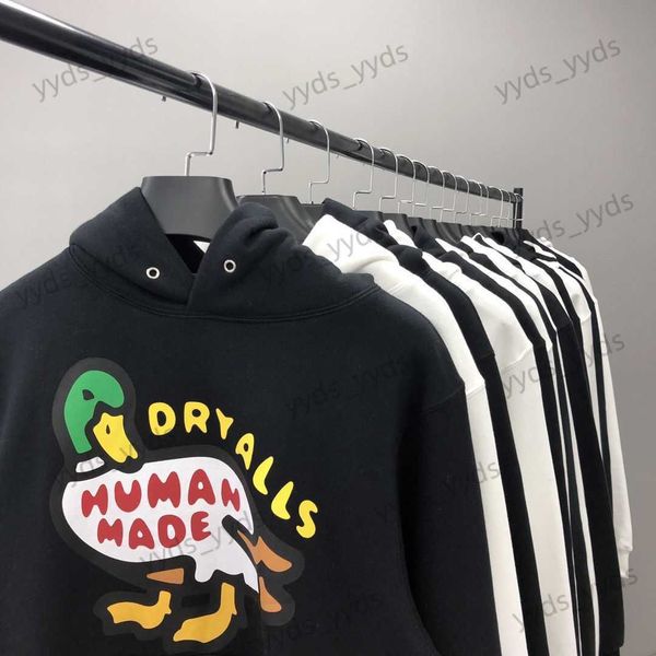 Erkek Hoodies Sweatshirts İnsan Yapımı Büyük Ördek Çift Düşün Yeni Kapşonlu Gevşek Kadife Kazak Orijinal Suu Stil T230327