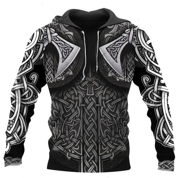 Herren Hoodies Sweatshirts Viking -Kapuze -Sweatshirts Herren Hoodie 3D Printed Pullover übergroß