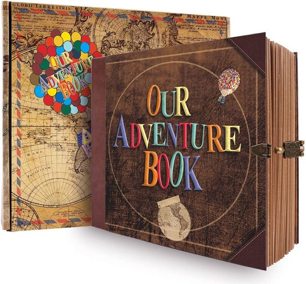 1 pagina Adventure DIY Travel Po Album Retro Kraft Paper Creative Anniversary Wedding Guest Book Memory Gift 230327