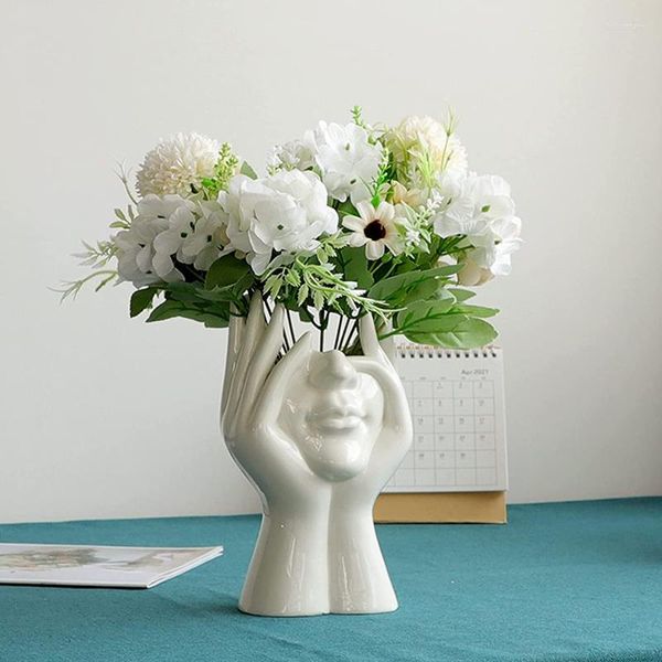 Vasi Vaso in ceramica nordica Lavabo creativo a forma di petto Modello maschile e femminile per la decorazione dell'ufficio domestico del regalo di compleanno