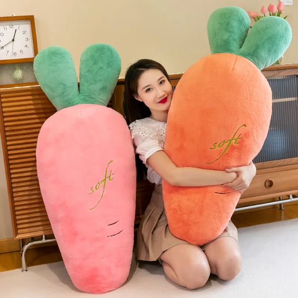 Kawaii Cartoon Karotte Spielzeug Langes Kissen Niedliches Bein Plüschtier Große Puppe Schlafkissen für Mädchen Geschenk 43 Zoll 110 cm