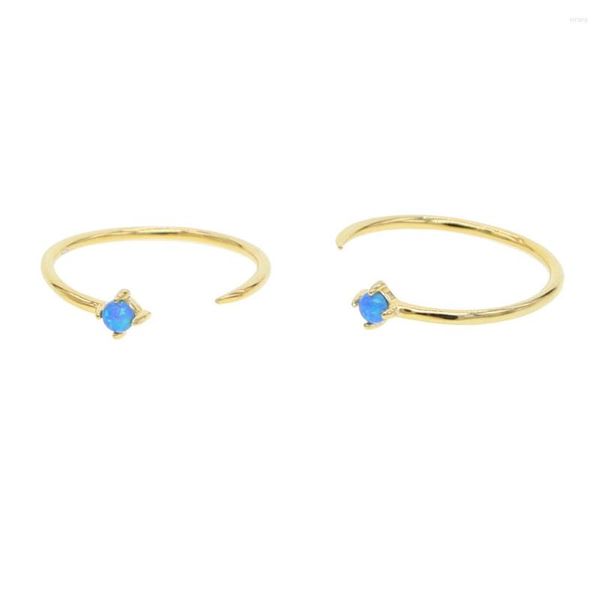 Ringos de cluster 925 prata esterlina prata elegante CZ azul de ouro vermeil mínima delicada faixa fina de jóias de dedos midi