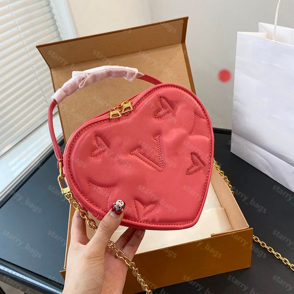 8 Borsa a tracolla da donna Designer in rilievo Lettera V Borse Mini Heart Lover Style Vita Borse a tracolla Portafoglio con catena Portamonete cosmetico