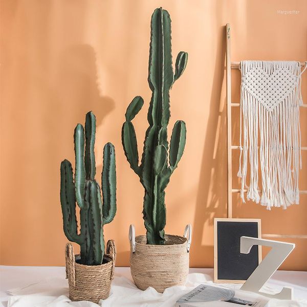 Fiori decorativi Grandi piante di cactus Ornamenti Decorazione della stanza Piante artificiali Verde per interni Casa in vaso finta