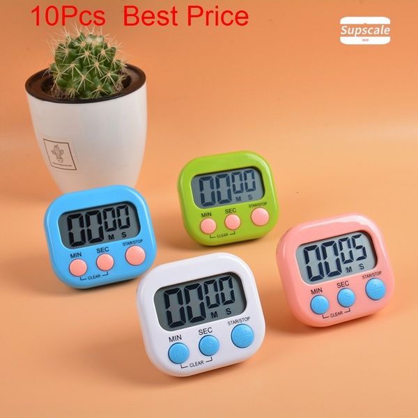 Timers de cozinha 10pcs Magnético LCD Digital Contestimador de contagem regressiva Timer de cronômetro com stand PRÁTICA ALERCIMENTO DE ESPORTES DE ESPORTES DE ESPORTIVOS Lembrete 230328