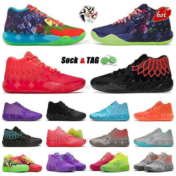 OG La Ball 2023 Melo Lamelo Basketball Shoes New Fashion Mens Mb 01 Mb1 Mlamelos Rick and Morty Green Red Metallic Gold Yellow Triple Black