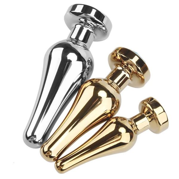 Juguetes anales Metal Anal Plug Consolador Acero inoxidable Oro Butt Plug Juguetes eróticos Masaje de próstata Adulto Juguete sexual para hombre Mujer Gay Adulto Juego 230327