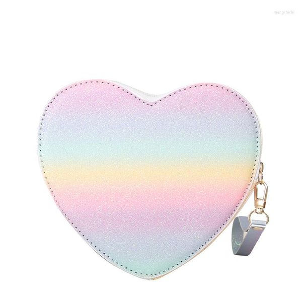 Вечерние сумки постепенный цвет Bling Fashion Heart Chain плечо для женщин милые кошельки и сумочки молодые девушки для вечеринки сцепление, дамы
