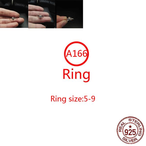 A166 S925 Серебряное кольцо стерлингового кольца Персонализированное модное панк -хип -хоп стиль кросс -цветочный цветок