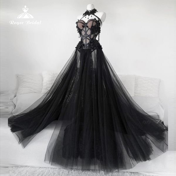 Parti Elbiseleri Gotik Siyah Uzun Gelinlik 2023 Seksi Gelin Gown Vestidos De Novia Tulle önlük Sorunları Trowjurk Plus Boyut Vestidos 230328