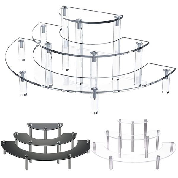 Держатели хранения стойки 3 уровня акрилового круглого круглого кекса десерта подставка для подставки для выезда для Amiibo фигуры розничной торговли 230327