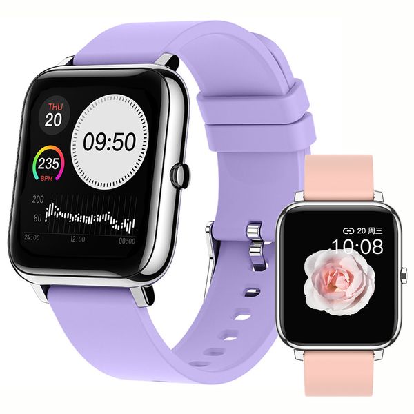 Smart Watch Su Geçirmez Fitness Spor Kalp Hızı İzleyici Çağrı Mesajı Hatırlatıcı Bluetooth Android için Smartwatch IOS IOS ince gövde ücretsiz tam ekran dokunuş