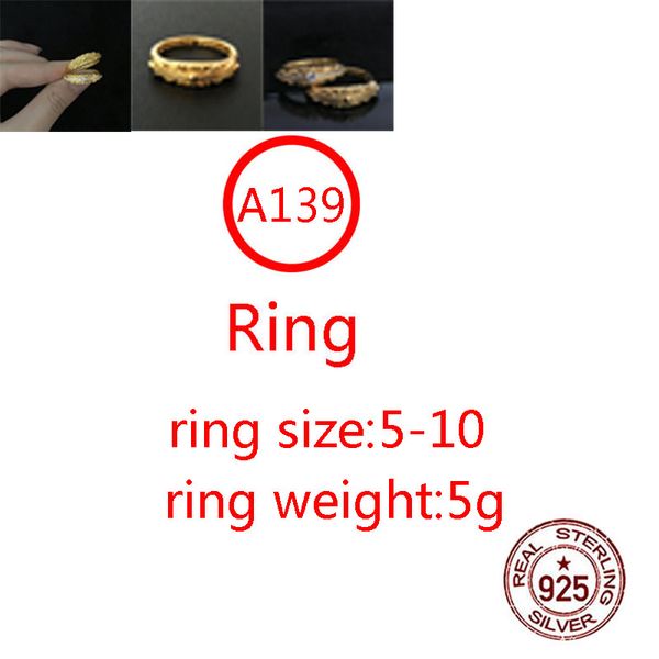 A139 Ring aus S925-Sterlingsilber, personalisierbar, modisch, Punk-Hip-Hop-Stil, vergoldet, Kreuz, Blumen-Set, Diamant, Paar, Buchstabenform, Schmuck, Geschenk für Liebhaber