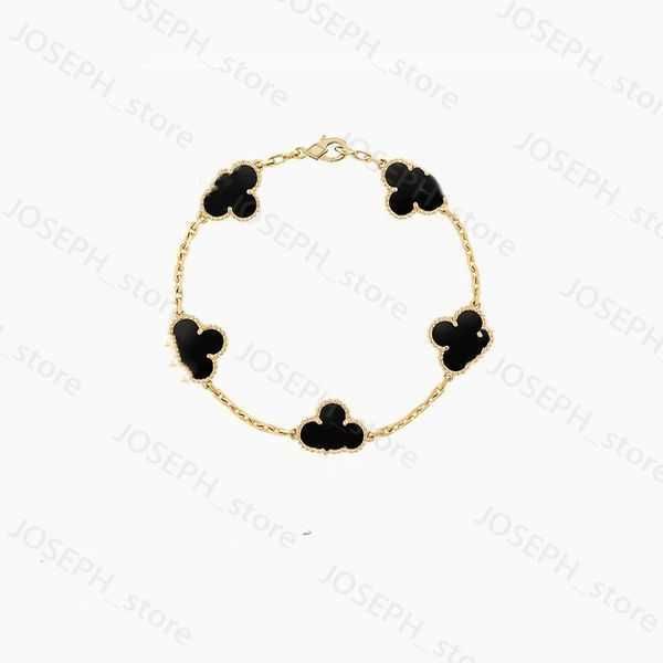 Catena di trifoglio di lusso quattro braccialetti di fascino di moda firmati Link per ragazze donne oro 18 carati argento nero bianco rosso verde braccialetto di marca gioielli per feste di nozze J2303281