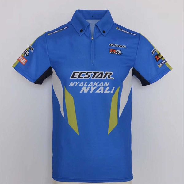 T-shirt da uomo NOVITÀ Moto GP Team Racing Camicia da uomo Moto Moda Casual Estate per Suzuki Maglietta blu Riding Quidry Z0328