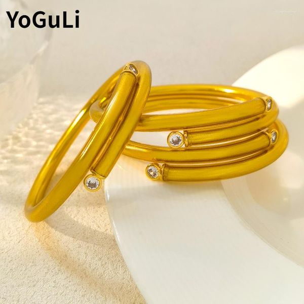 Pulseira de joalheria na moda Bracelete elegante Design elegante Tubo de alta qualidade Silicone de cor dourada para mulheres