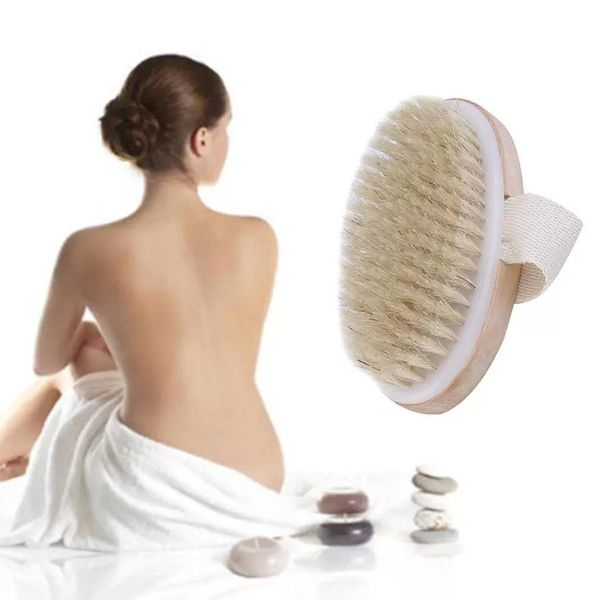 doccia per il bagno Sublimazione 1 Pc Senza manico Wet Dry Skin Body Spazzola di setole naturali Soft SPA Brush Bath Massaggiatore esfoliante