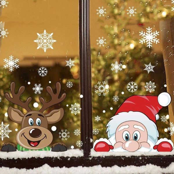 Наклейки на стенах украшения окна наклейка зимнее год стеклянные рождественские поставки наклейки рождественские украшения