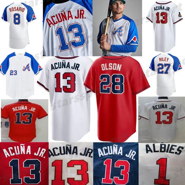 Maglie da baseball 2023 Custom City Connect Jersey 13 Ronald Acuna Jr2 7a Ustinr Ileym Atto Lsonh Arrisi è Pencers Tridero Zziea Lbiesj