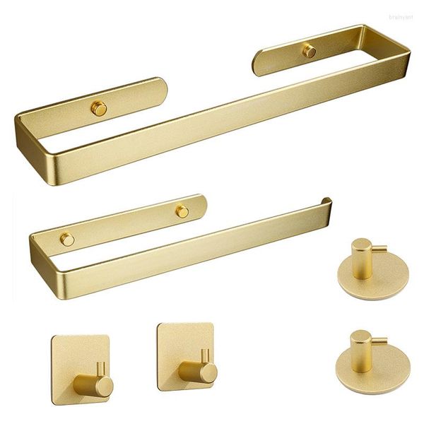 Set di accessori da bagno Accessori hardware per il bagno Nessuno spazio di perforazione Portarotolo da parete in alluminio Appendiabiti Appendiabiti Appendiabiti