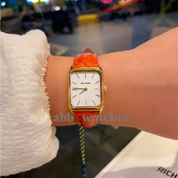 abb_watches Relógio feminino relógios automáticos de quartzo elegante relógio de pulso de luxo com caixa relógio de couro retangular à prova d'água safira relógio vestido role-x presentes