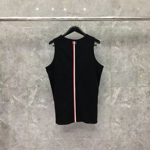 Maglietta estiva senza maniche Gilet firmato Camicie da uomo traspiranti Canotta Canotta in cotone con retro a righe Taglia asiatica M-5XL