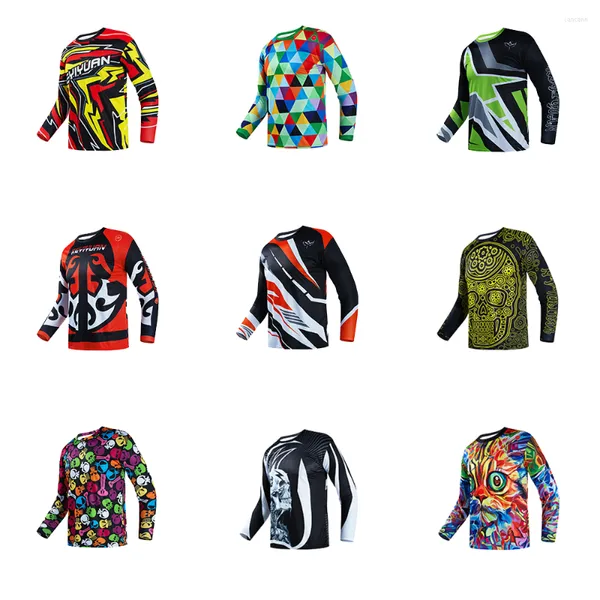 Jackets de corrida Keyiyuan 2023 MTB Downhill Jersey Motocross Manga longa Bike de bicicleta da montanha Mountain Offroad Summer camise