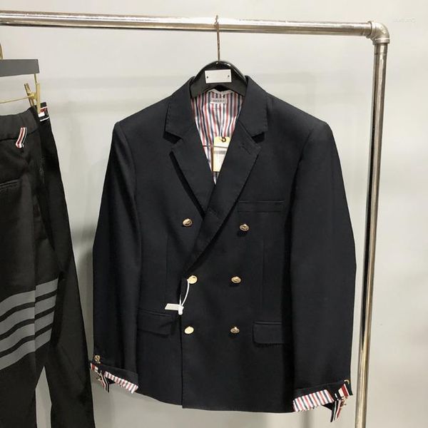 Abiti da uomo 2023 Moda formale Blazer Uomo British Casual Suit Giacca da uomo Primavera e autunno Doppio petto Cappotto di lana sottile