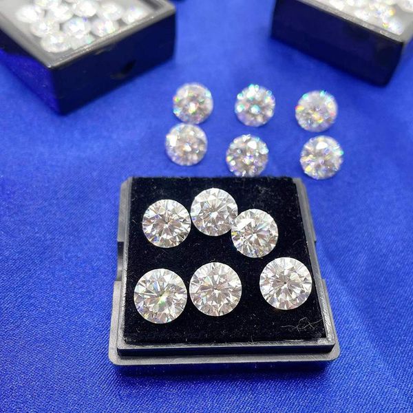 Minchas Outras 1-5 quilates D Cor VVS1 Redonda Moissanite Passa de pedra solta Diamante com GRA para joias DIY Fazendo brincos de anel de colar