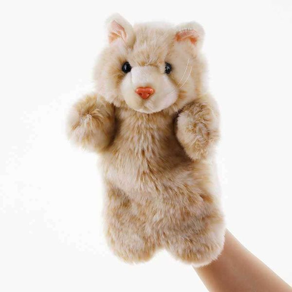 Crianças Pluxus Animal Cat Hand Dolls 25 cm marionetes Educação Early Learning Toys Finget Puppets Set para contar a história