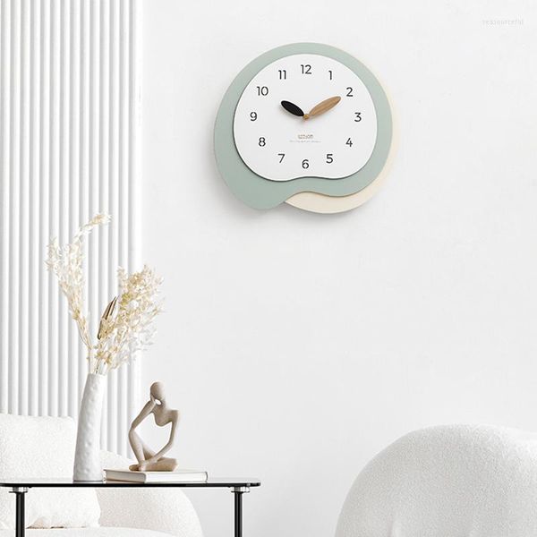 Orologi da parete Orologio ambientale Carino Camera da letto minimalista Rosa Grande soggiorno silenzioso Reloj Pared Decorativo per la casa ZLXP