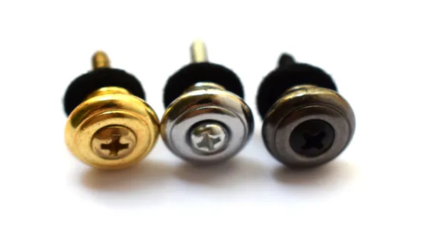 12pcs Metal Pilzpilze Kopf Gitarrengurtknöpfe Gurt Locks Gitarrenteile Farbe in Gold/Schwarz/Chrom