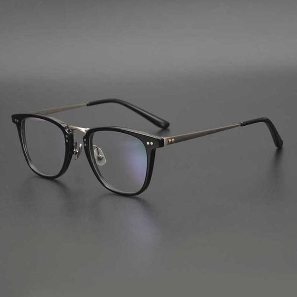 Principais óculos de sol de designer de luxo 20% de desconto em japonês artesanato de titânio puro de titânio quadrado quadrado grande face full placa ful