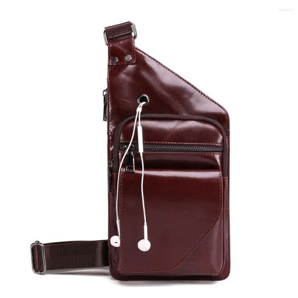 Сумки для талии 2023 мужская сумочка кова кожа кожаная сумка для перемещения подлинное стропое для грудного ремня крем