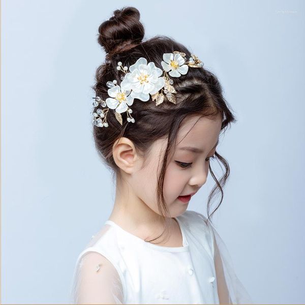 Copricapo Perle Ragazze di fiore Gioielli con strass Accessori per capelli Corona per testa Bambini Compleanno Matrimonio Prima comunione Fascia