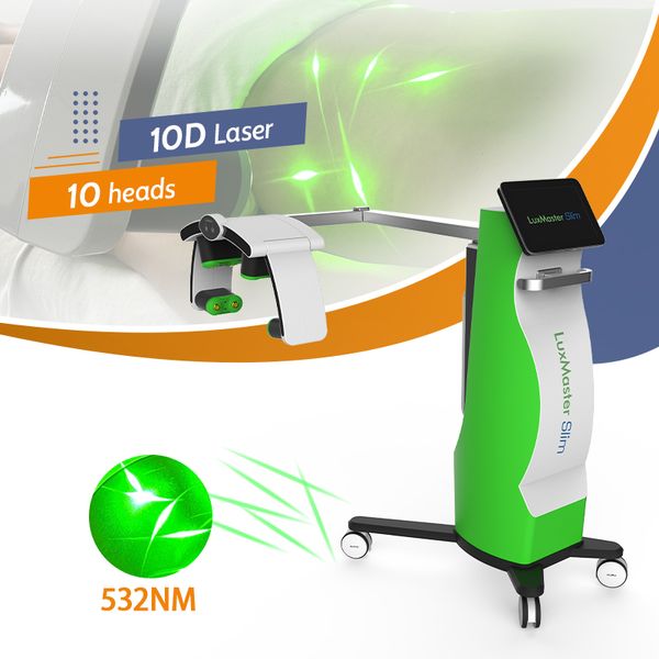 Macchina per massaggiatore brucia grassi 10D Emerald Cold Laser 532NM Green Light Celluite Rimozione Body Shaping Equipment