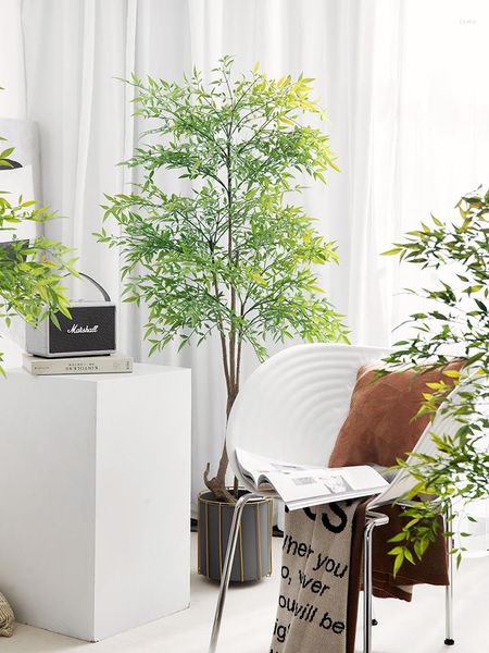 Dekorative Blumen Künstliche Simulation Grünpflanze Topf Großer Nantian Bambus Fake Baum Wohnzimmer Bodendekoration
